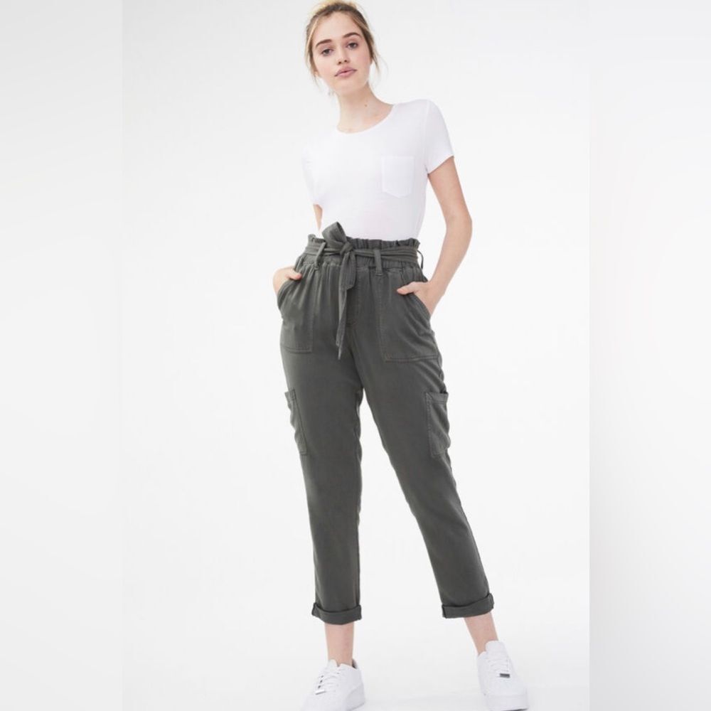 Aeropostale Women’s Black Cargo Utility Pant Sz XS Tie Front Streetwear Utility